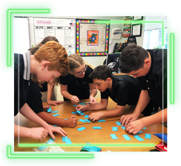 kids working on table